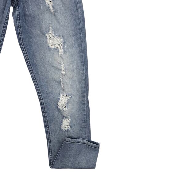 STS Blue Jeans Womens 3 Low Rise Tapered Leg Distressed Medium Wash Denim - Picture 6 of 14